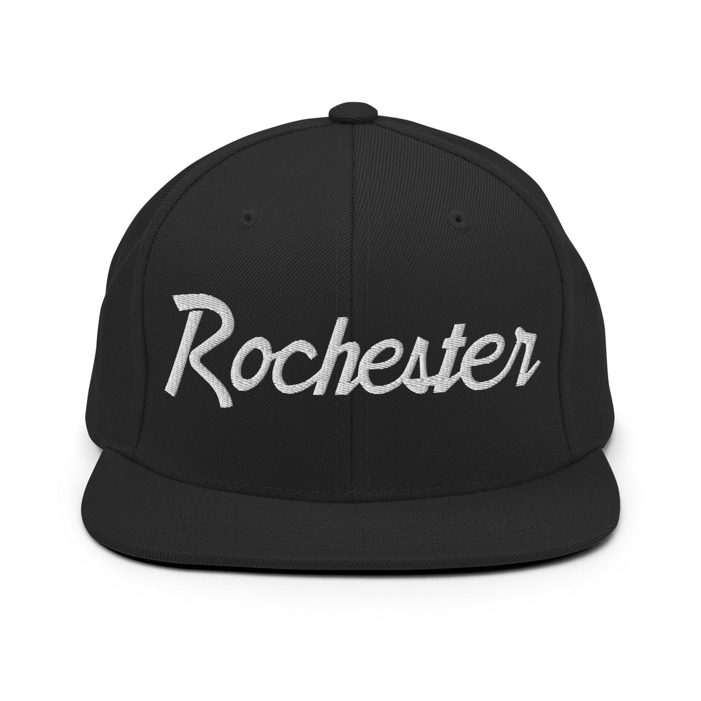Rochester Script Snapback Hat Black