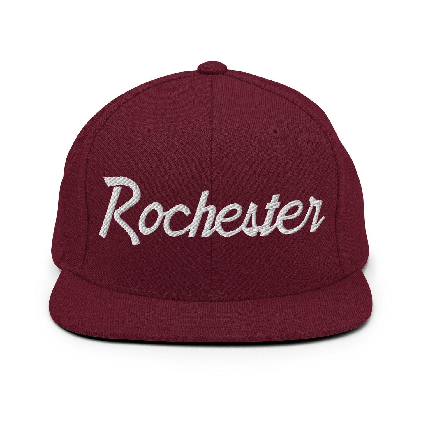 Rochester Script Snapback Hat Maroon