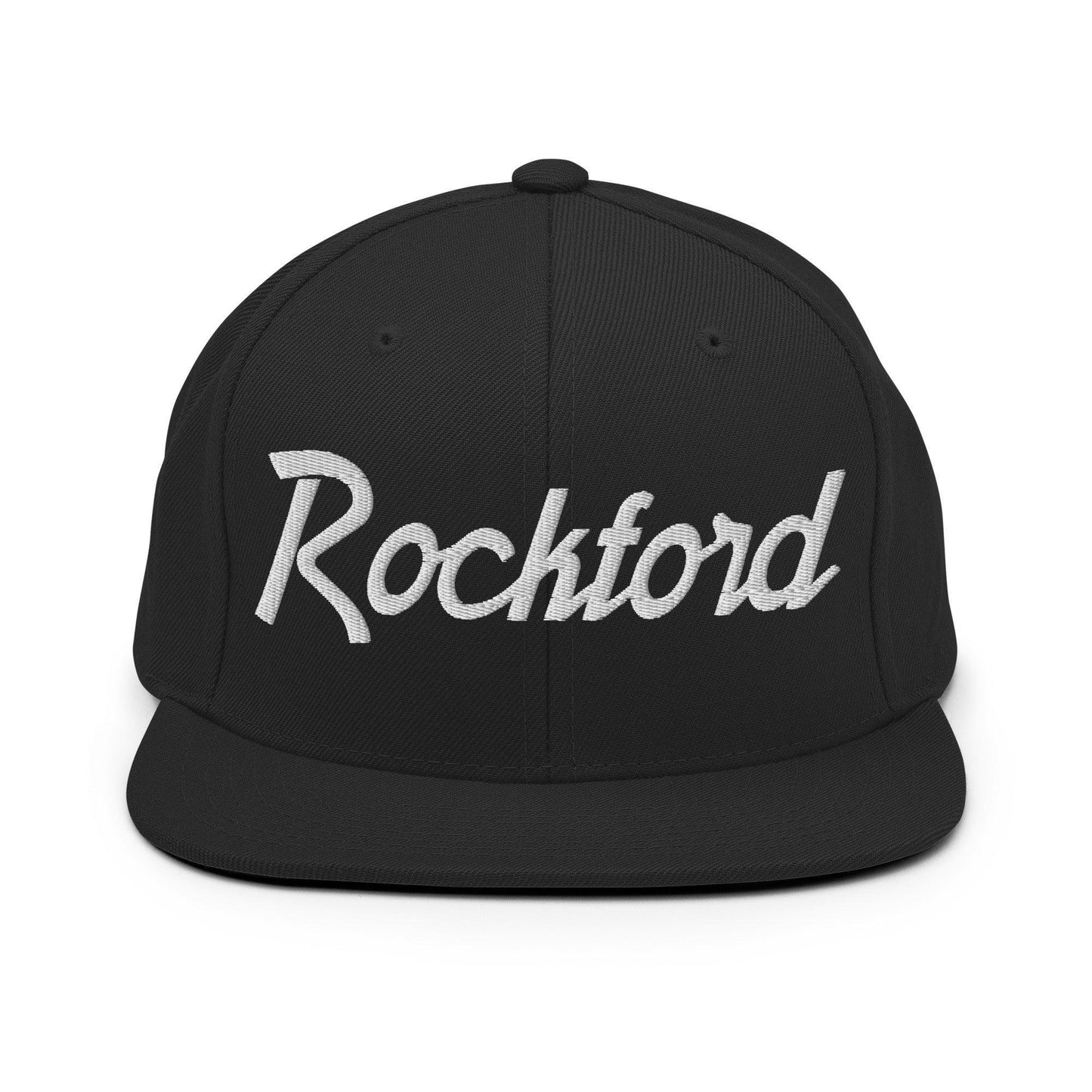 Rockford Script Snapback Hat Black