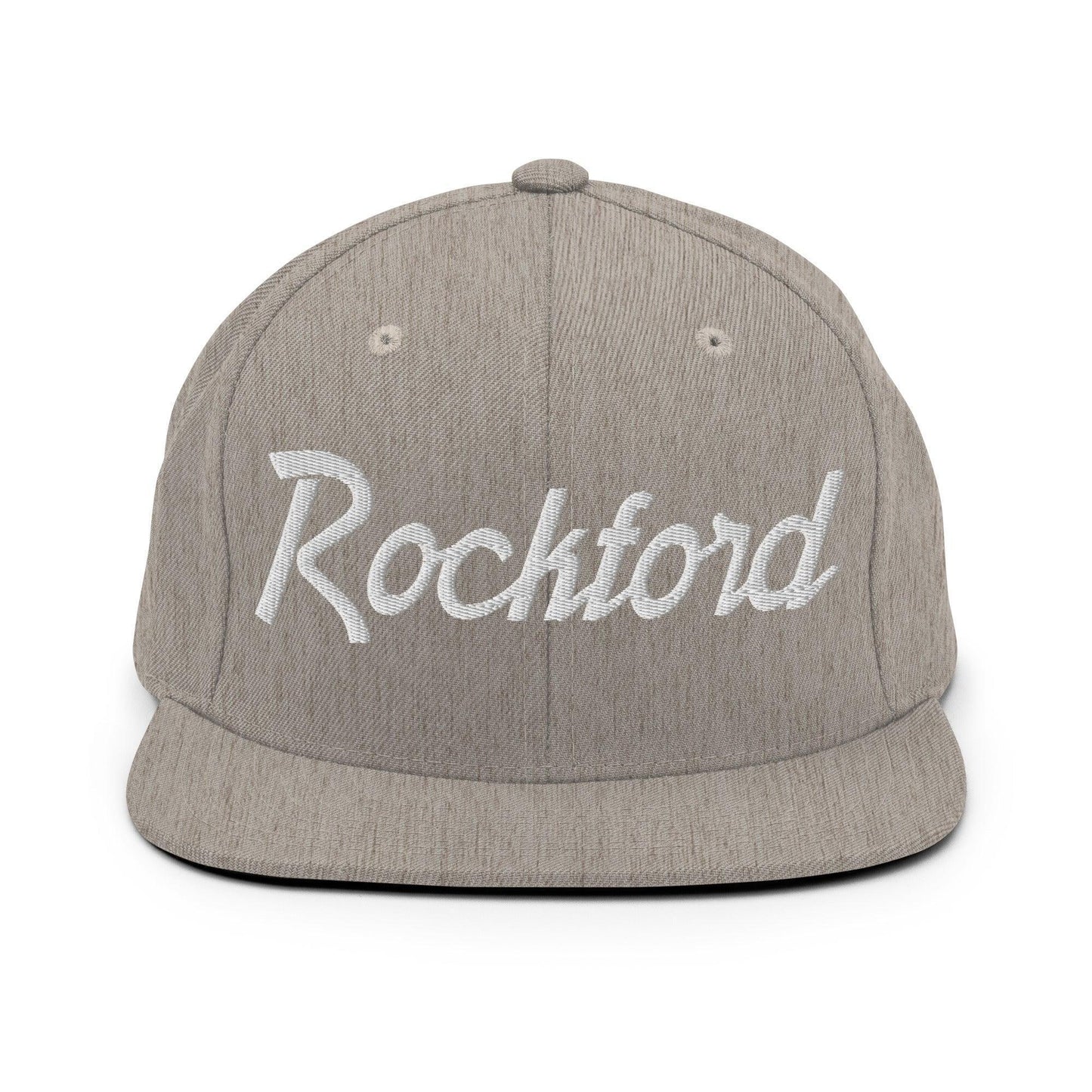 Rockford Script Snapback Hat Heather Grey