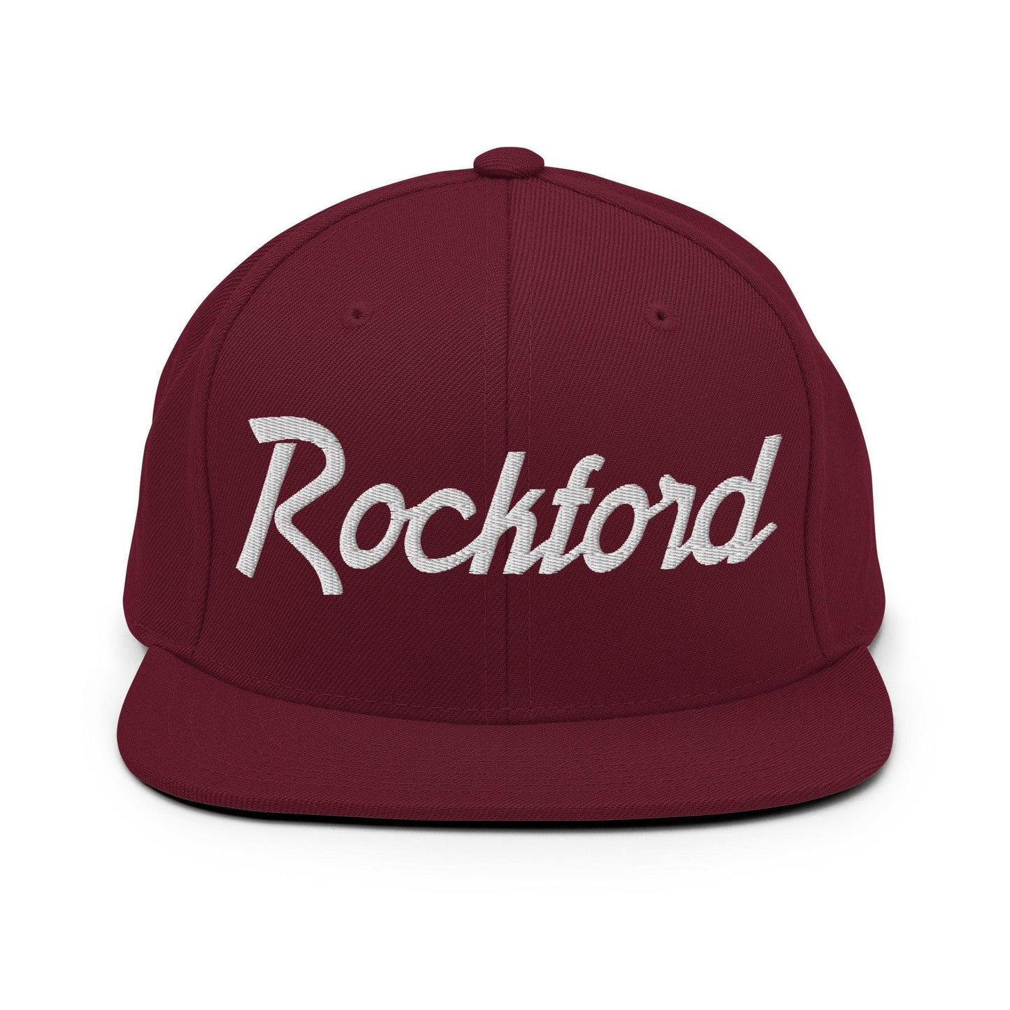 Rockford Script Snapback Hat Maroon