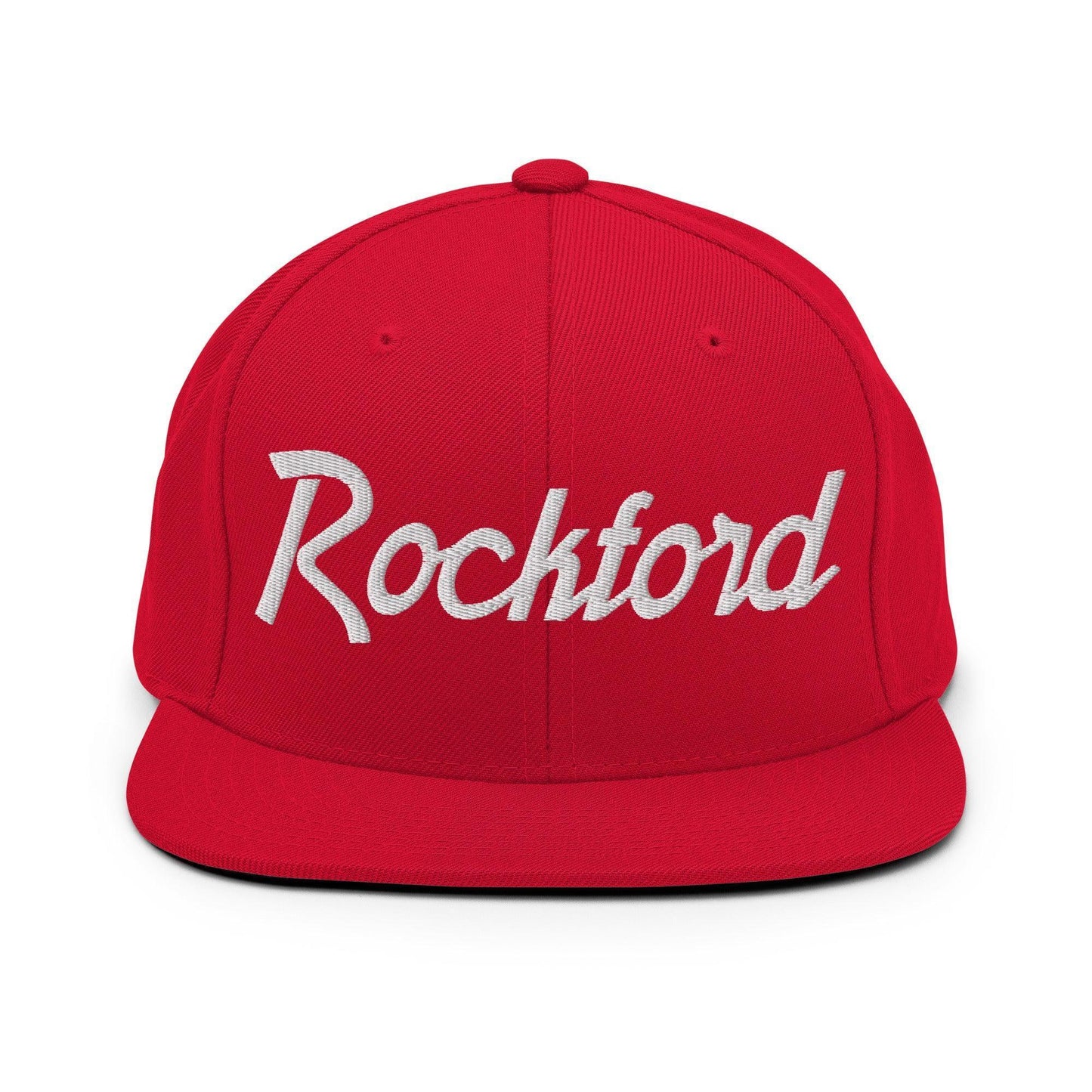 Rockford Script Snapback Hat Red