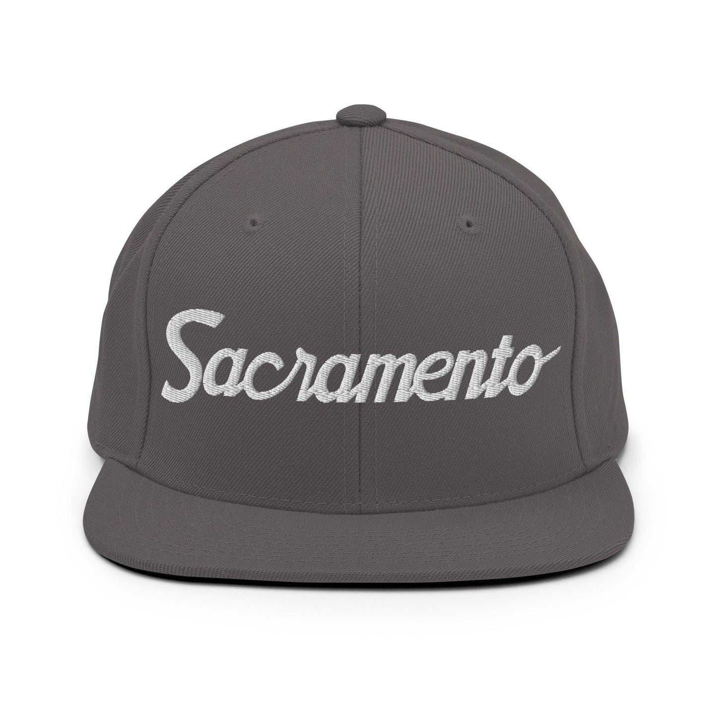 Sacramento Script Snapback Hat Dark Grey