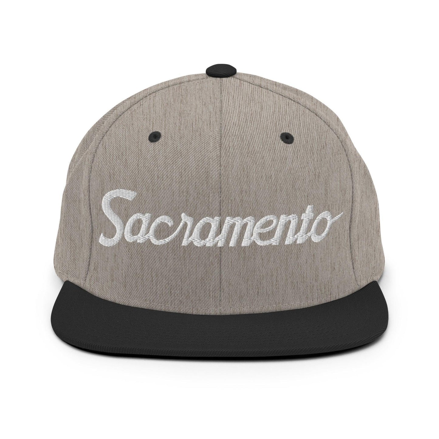 Sacramento Script Snapback Hat Heather Black