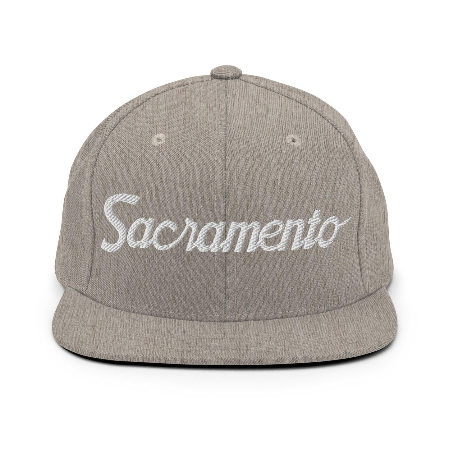 Sacramento Script Snapback Hat Heather Grey