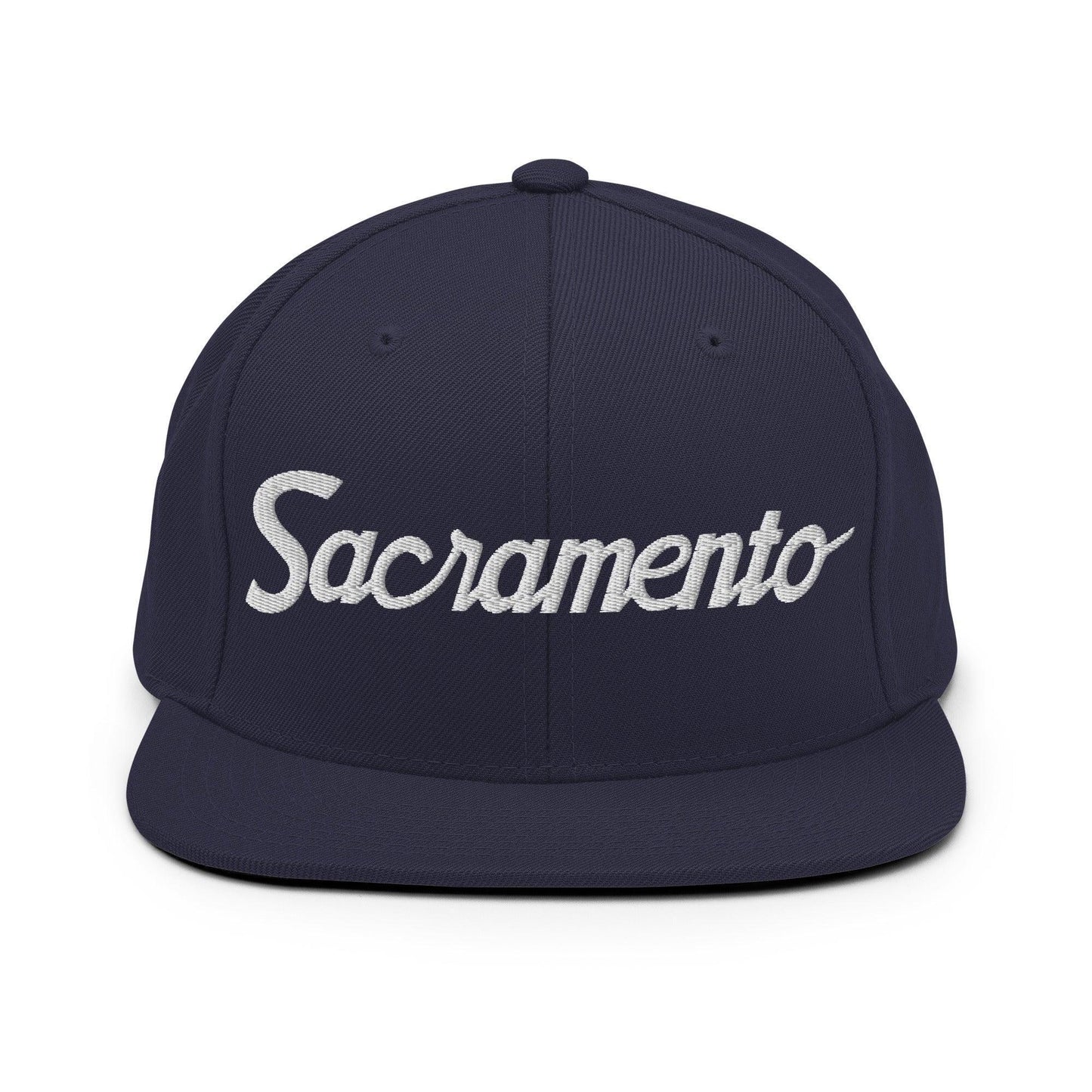 Sacramento Script Snapback Hat Navy