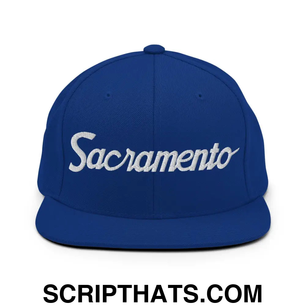 Sacramento Script Snapback Hat Royal Blue