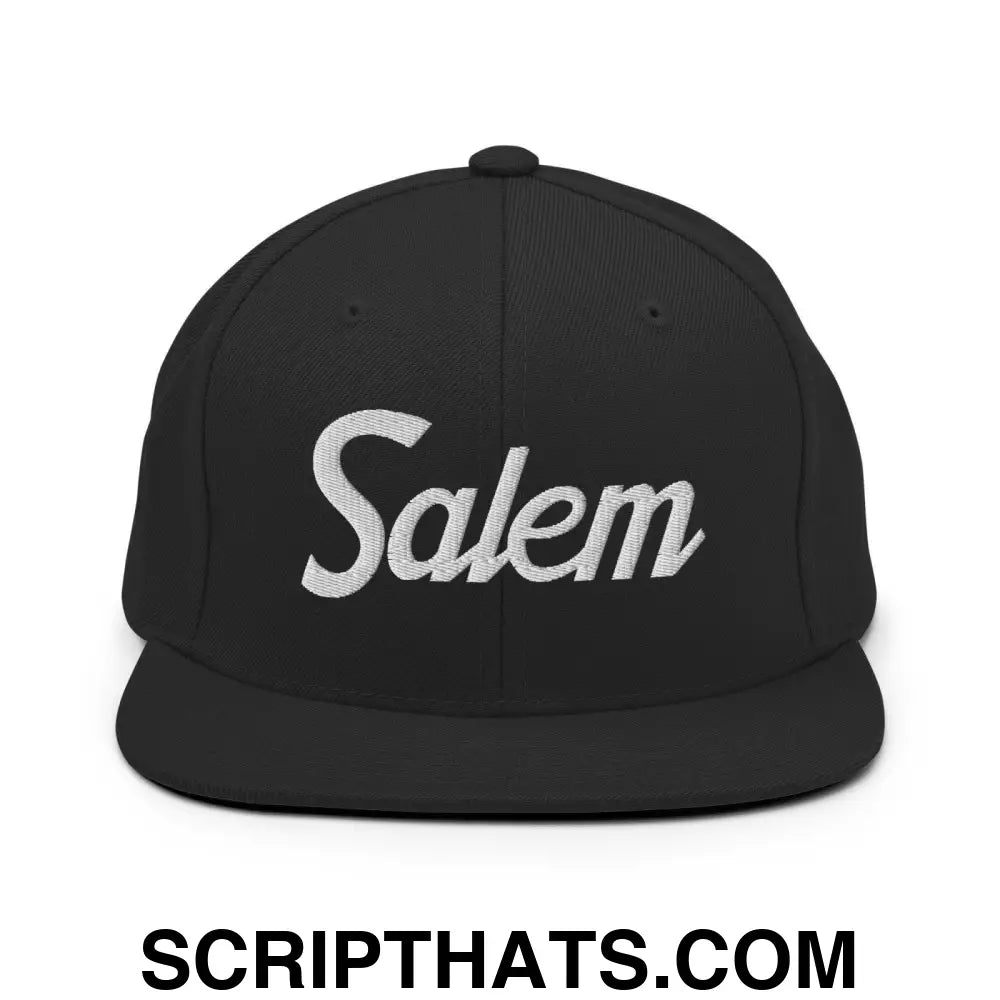 Salem Script Snapback Hat Black