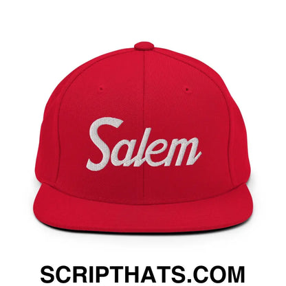 Salem Script Snapback Hat Red