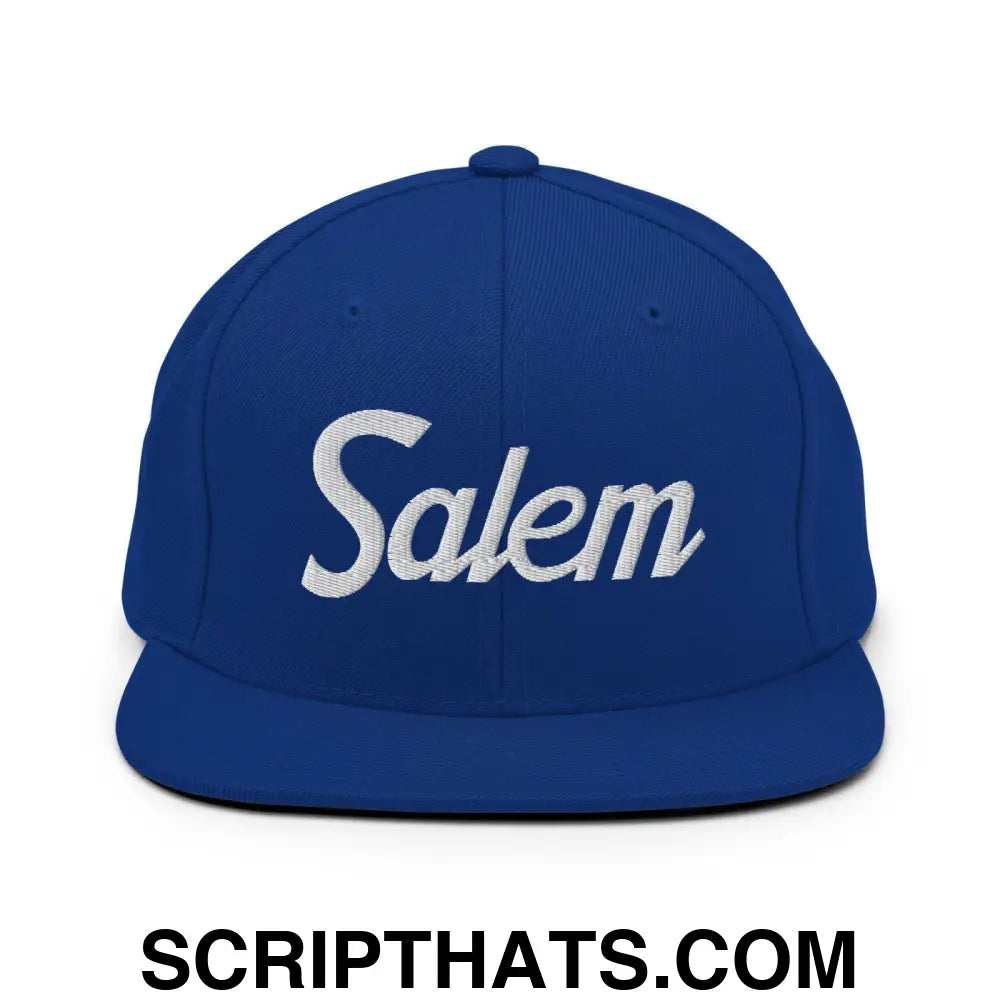 Salem Script Snapback Hat Royal Blue