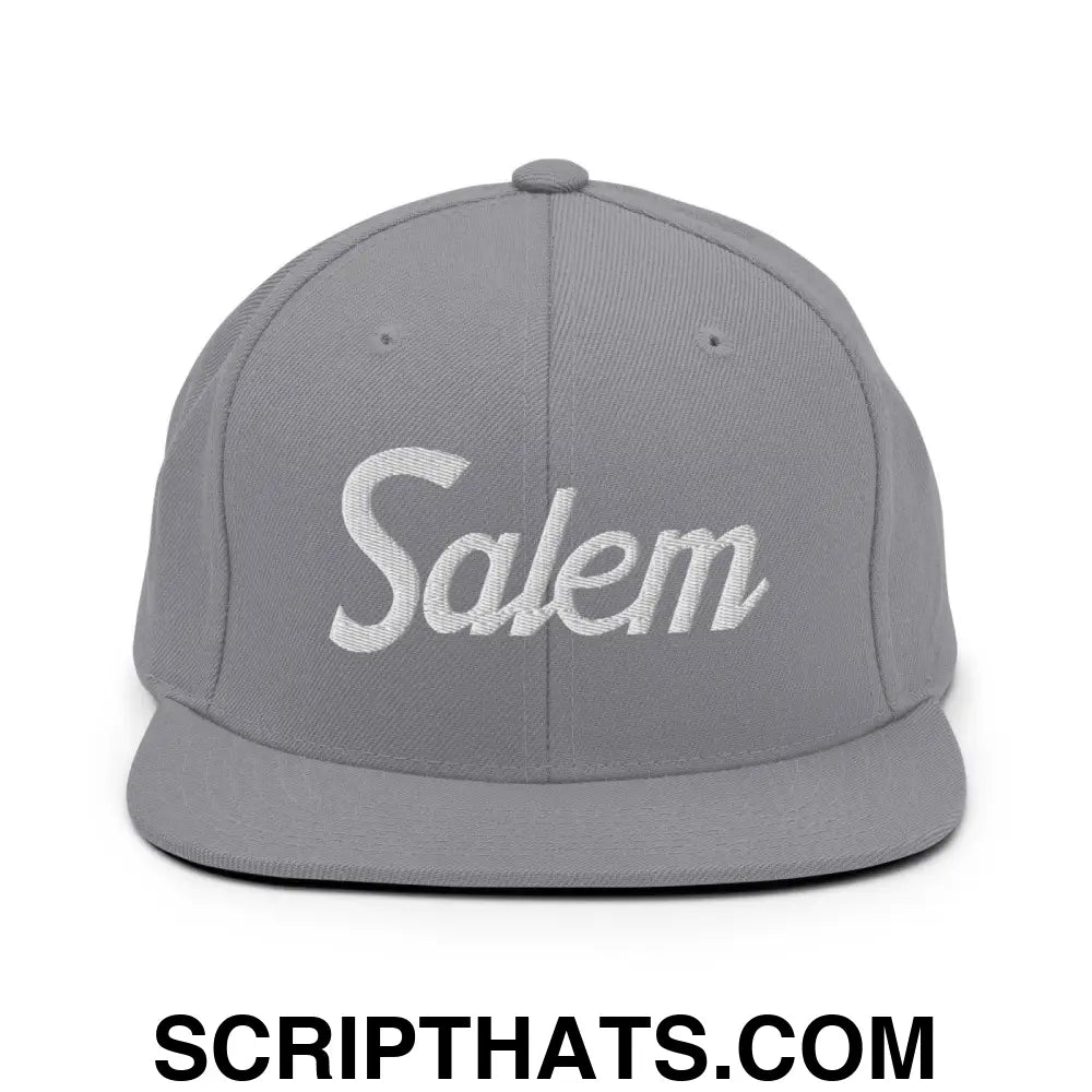 Salem Script Snapback Hat Silver