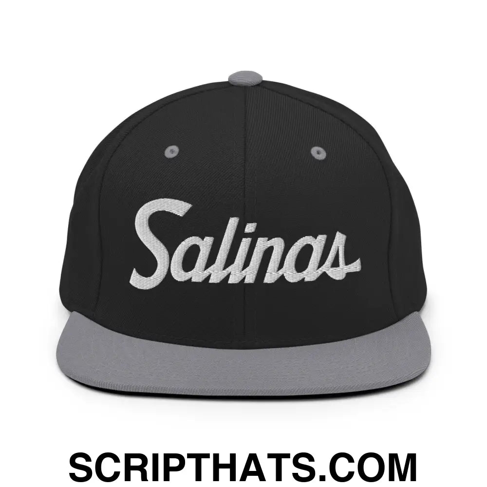 Salinas Script Snapback Hat Black Silver