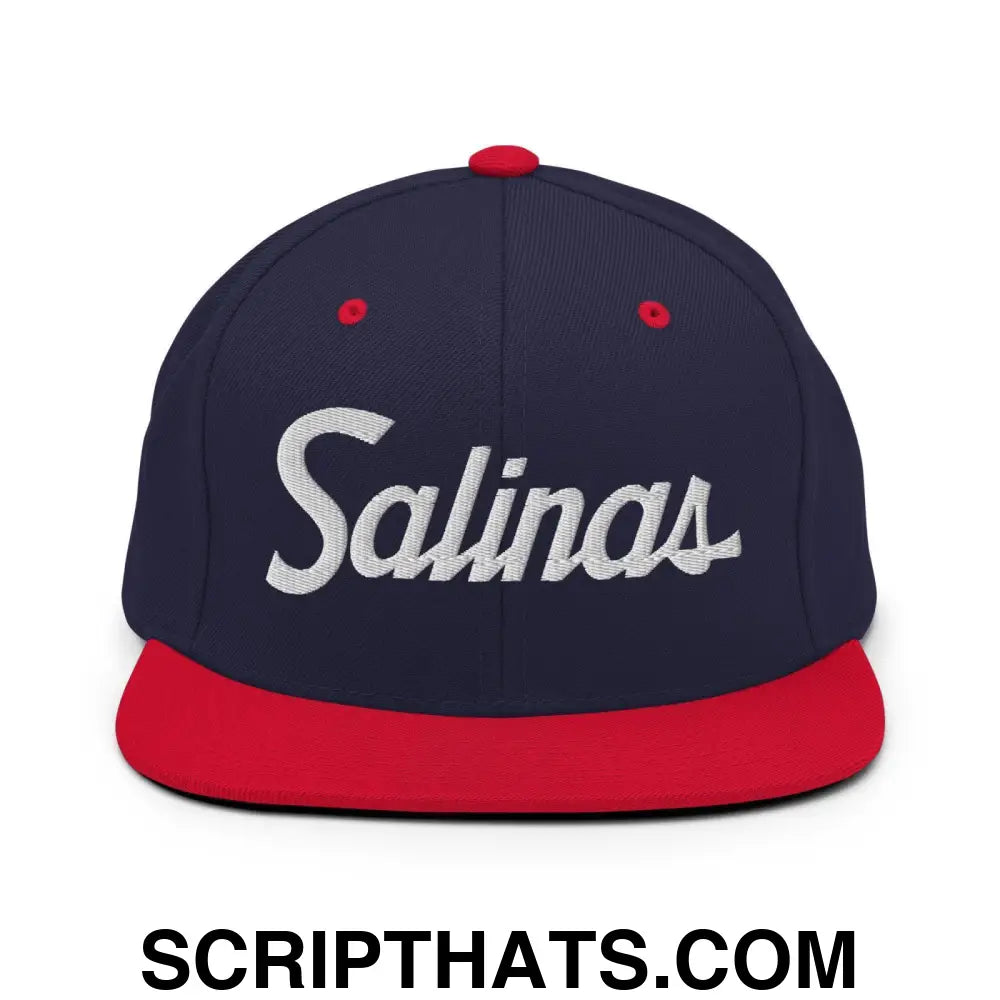 Salinas Script Snapback Hat Navy Red