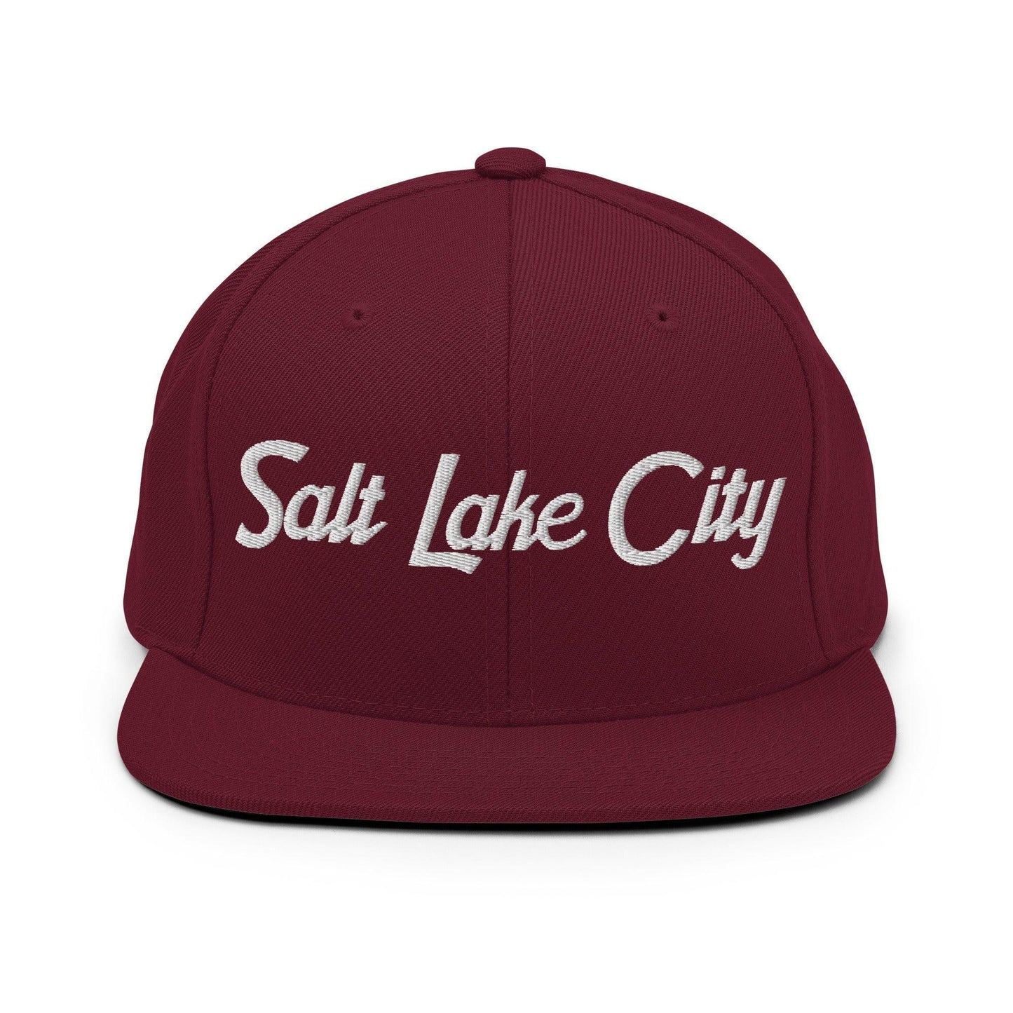 Salt Lake City Script Snapback Hat Maroon