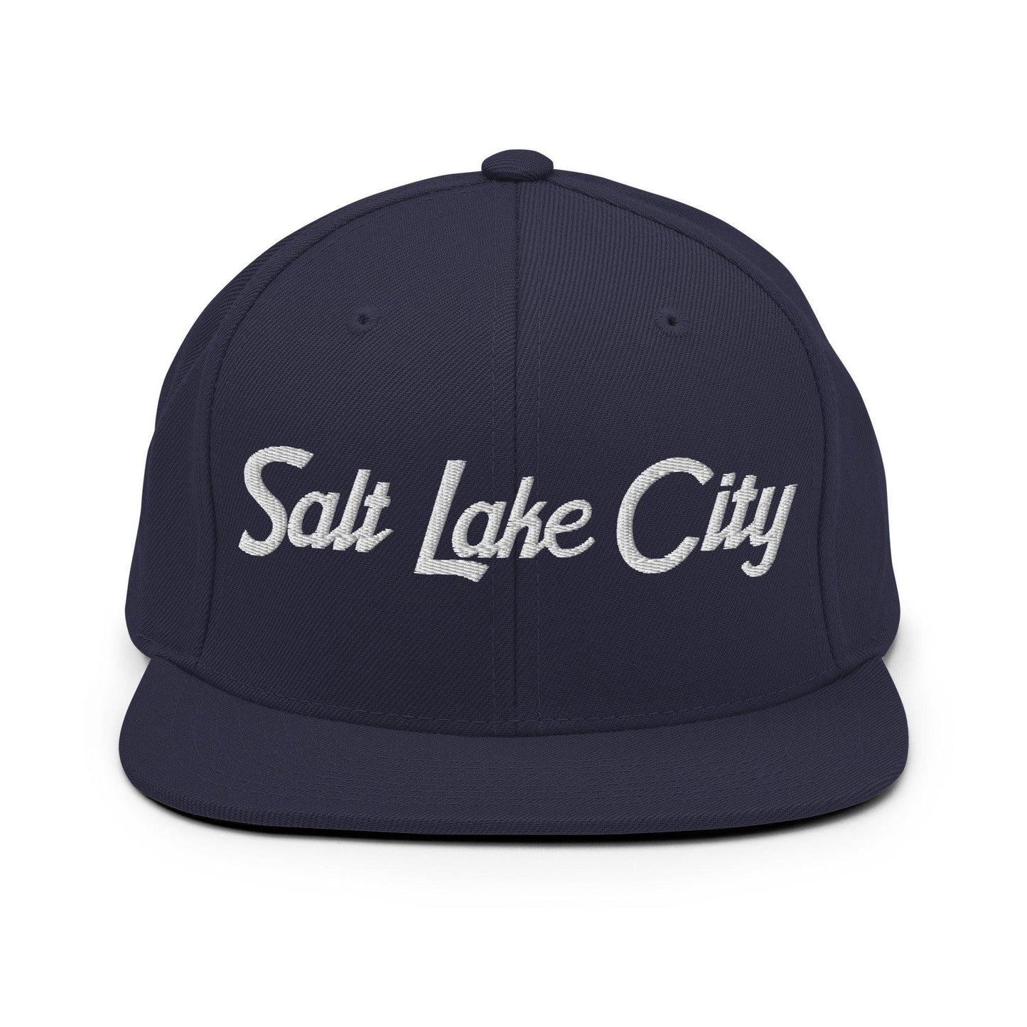 Salt Lake City Script Snapback Hat Navy