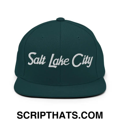 Salt Lake City Script Snapback Hat Spruce