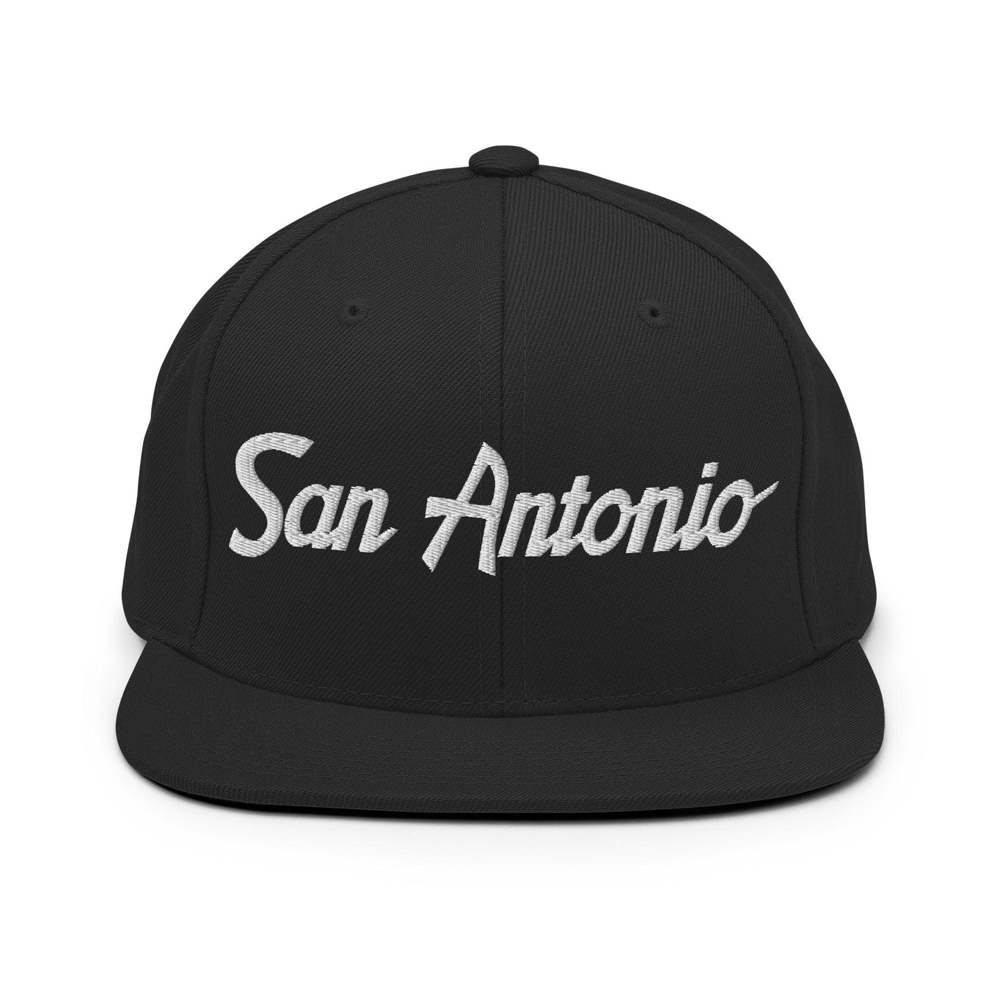 San Antonio Script Snapback Hat Black