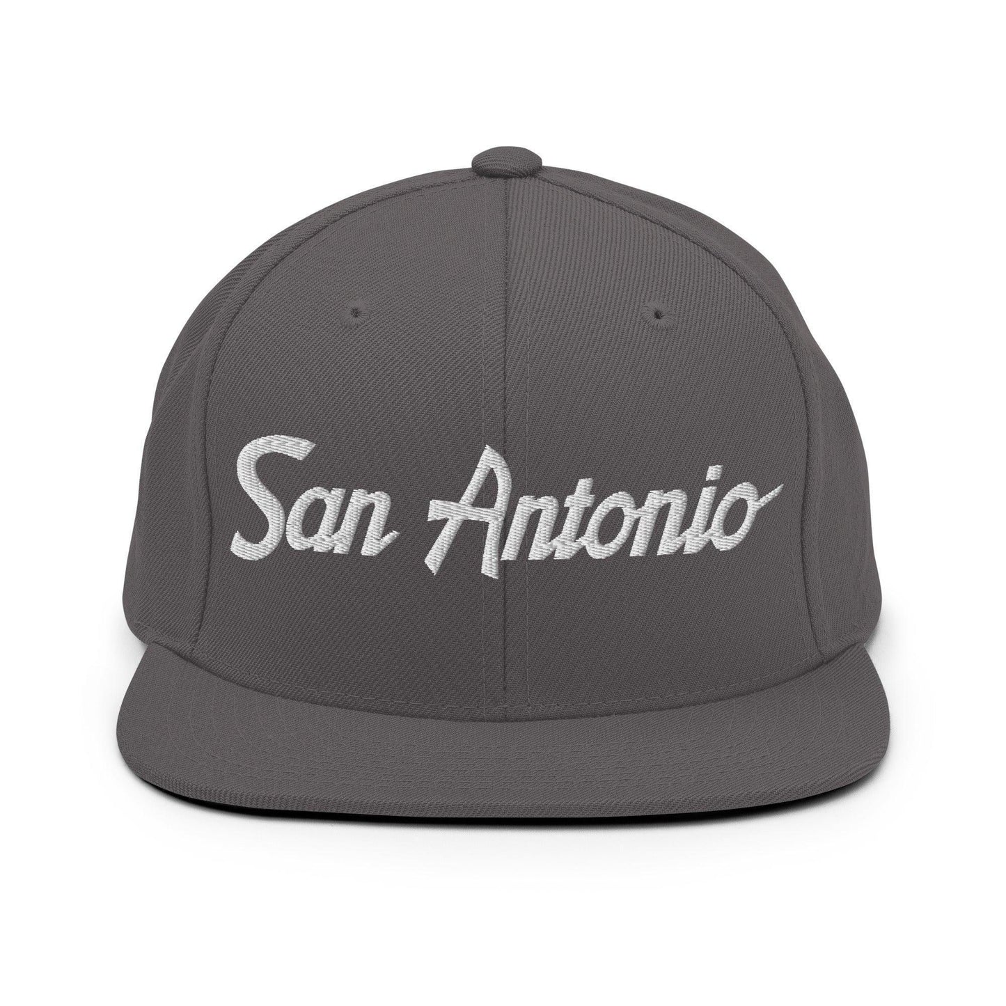 San Antonio Script Snapback Hat Dark Grey