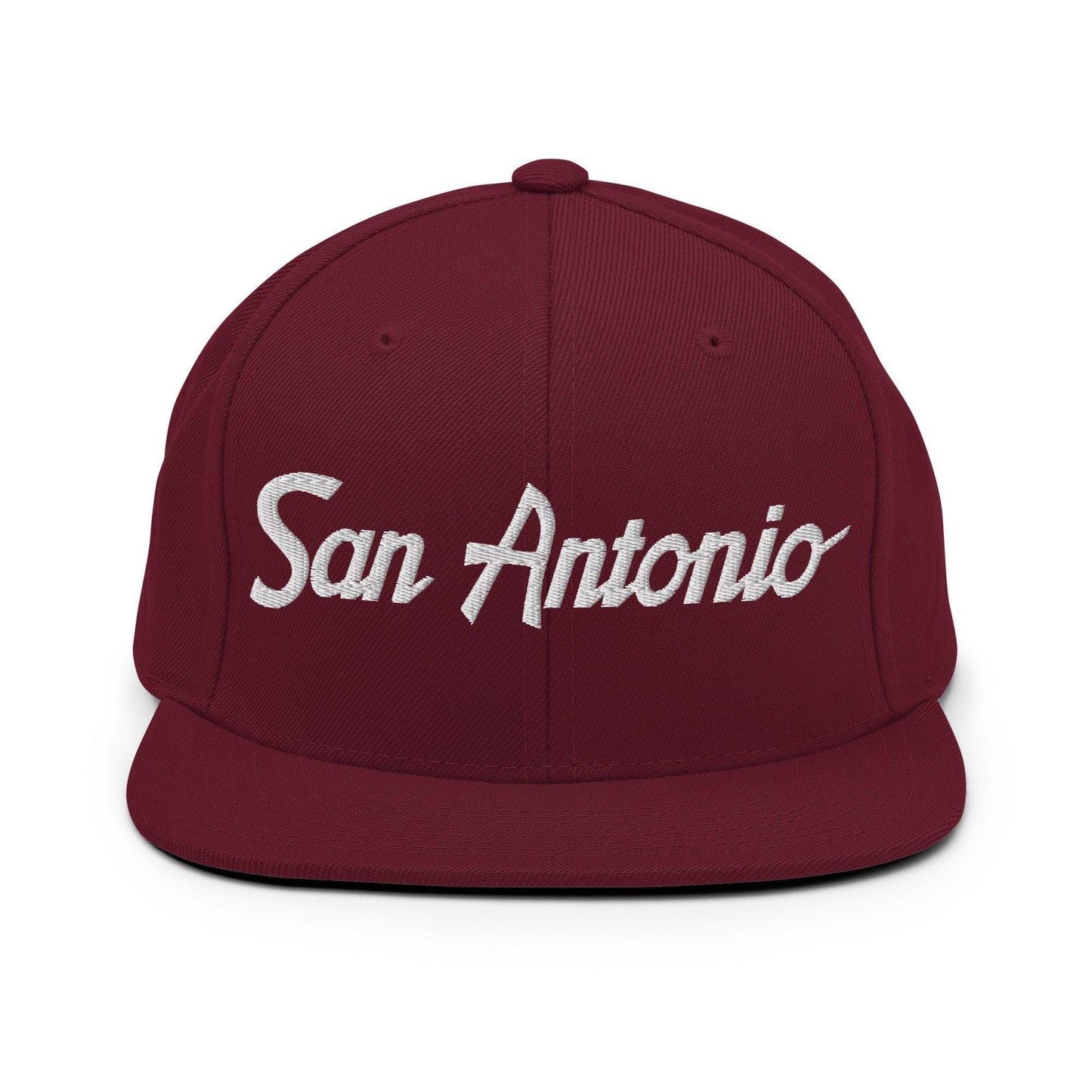 San Antonio Script Snapback Hat Maroon