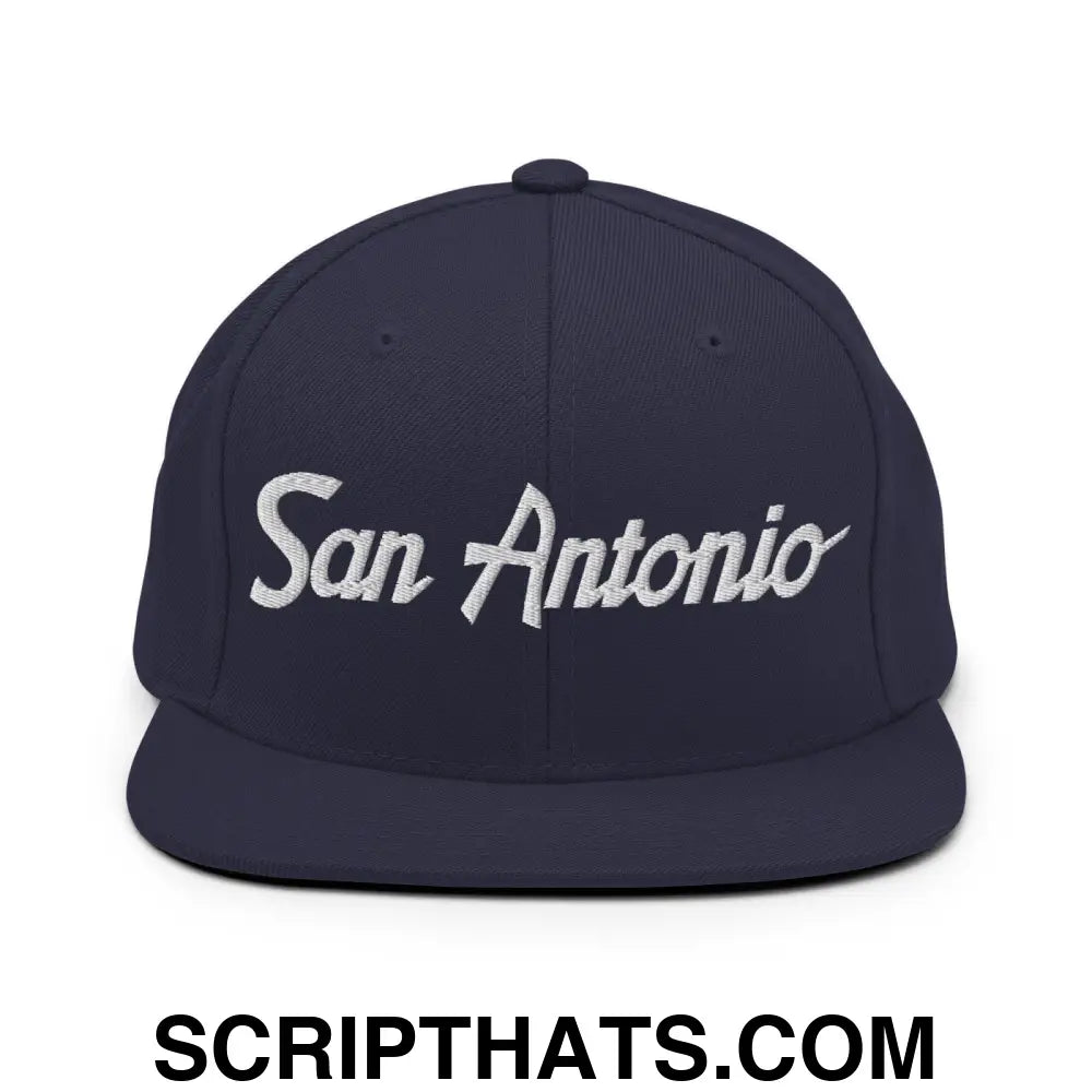 San Antonio Script Snapback Hat Navy