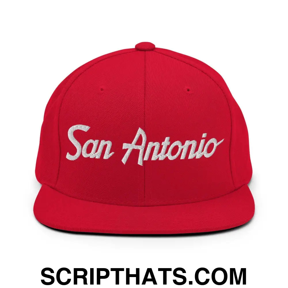 San Antonio Script Snapback Hat Red