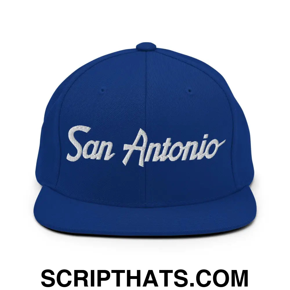 San Antonio Script Snapback Hat Royal Blue