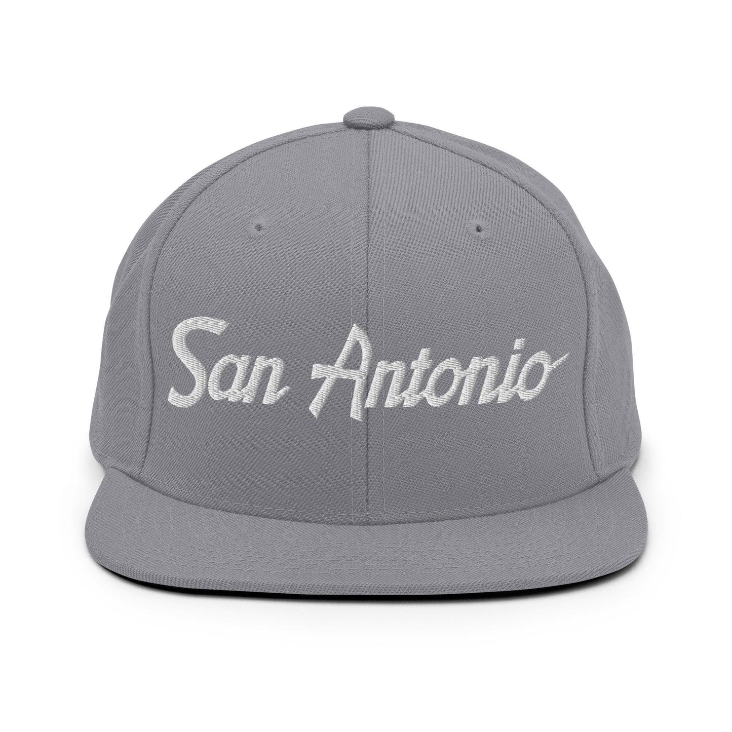 San Antonio Script Snapback Hat Silver