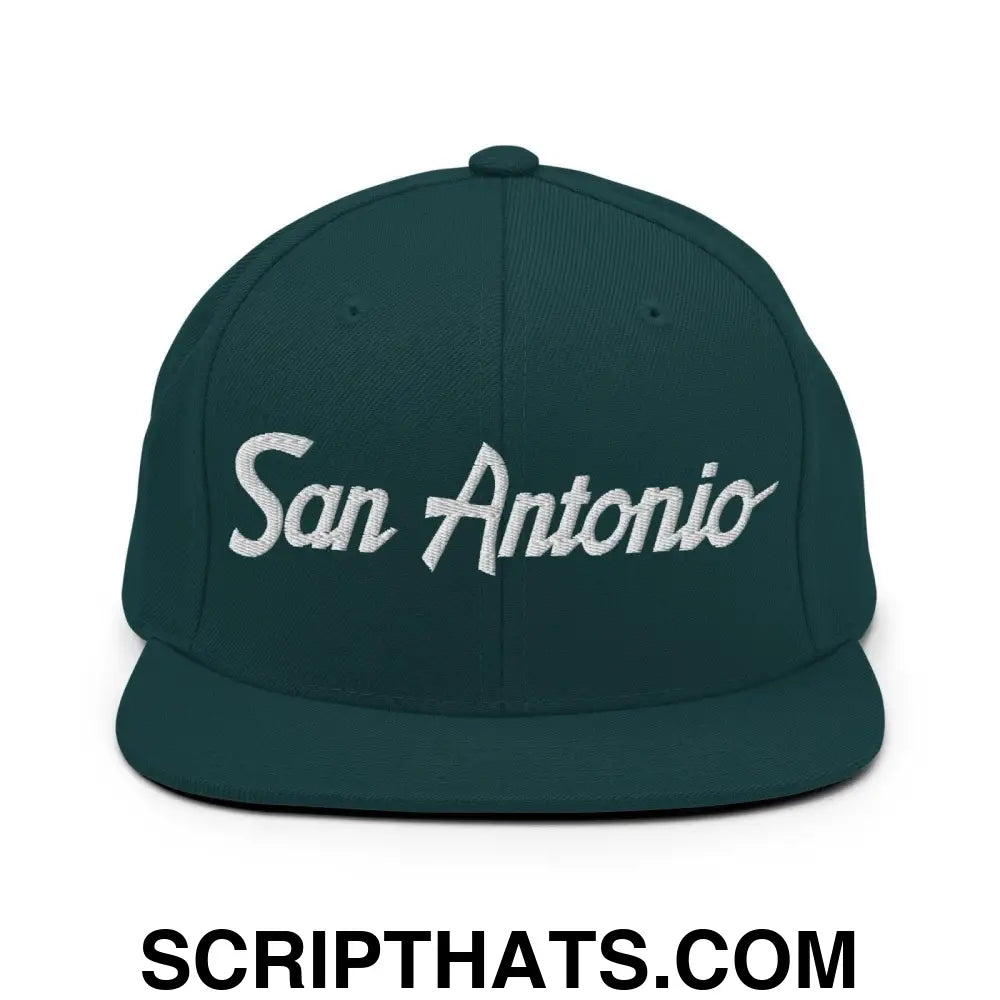 San Antonio Script Snapback Hat Spruce