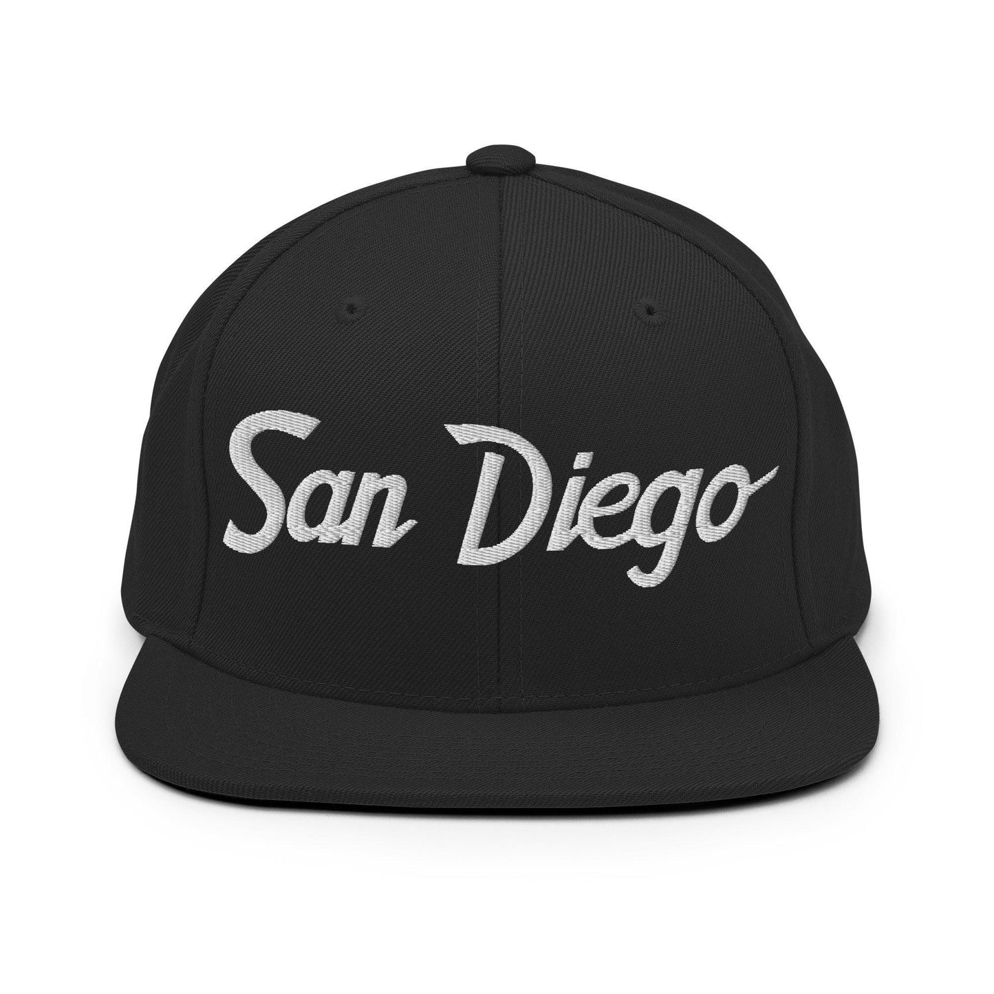 San Diego Script Snapback Hat Black