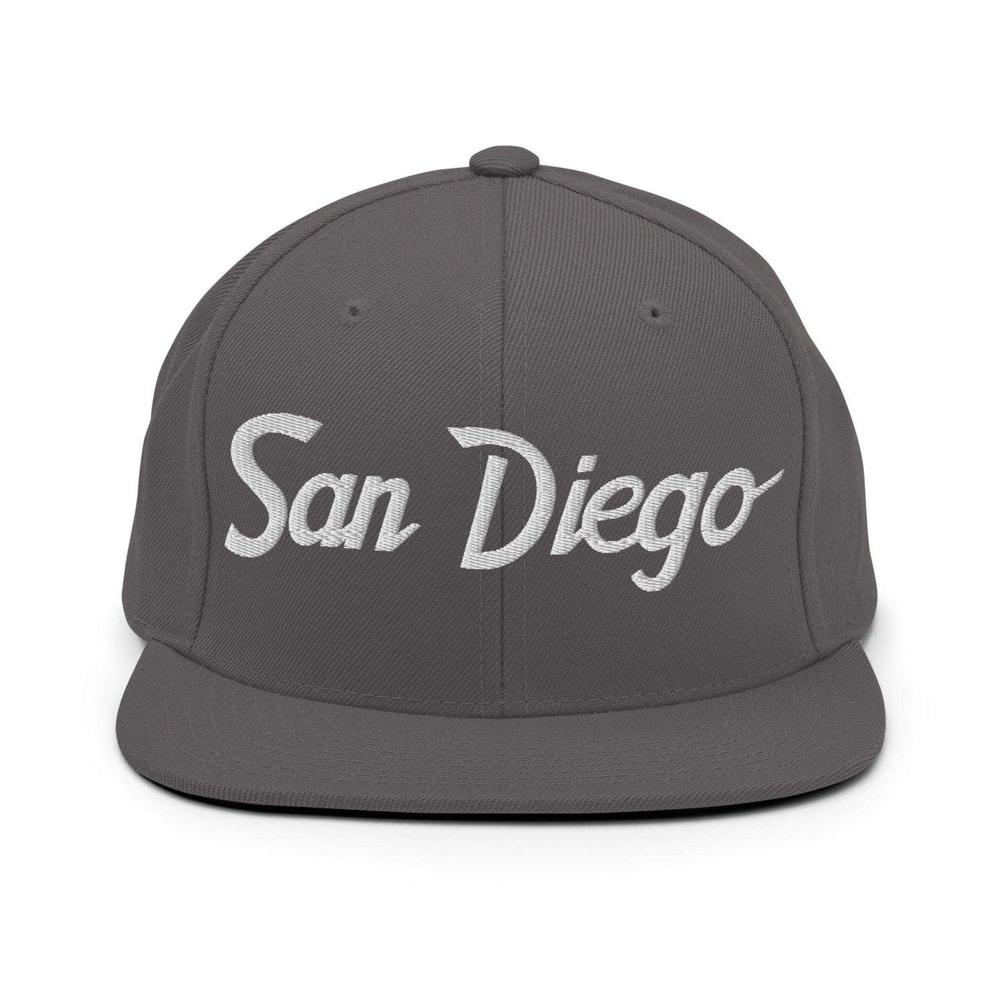 San Diego Script Snapback Hat Dark Grey