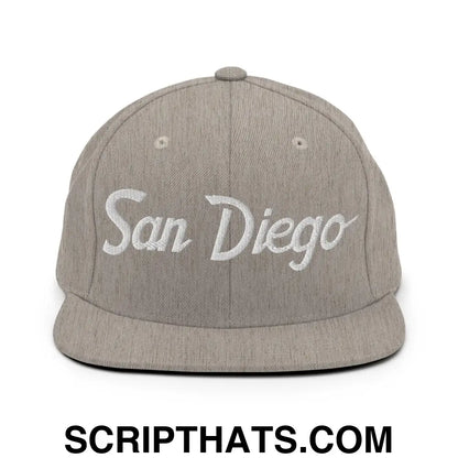 San Diego Script Snapback Hat Heather Grey