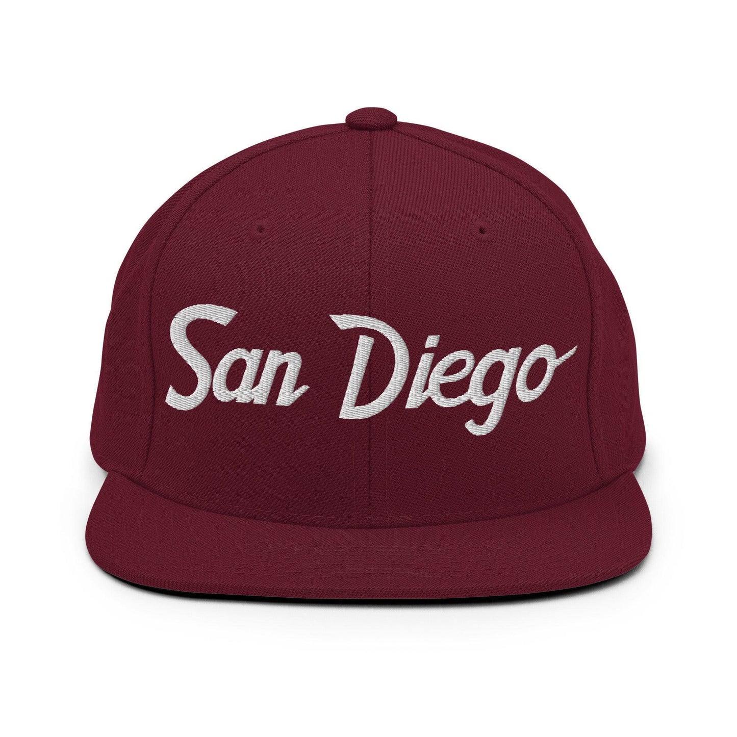 San Diego Script Snapback Hat Maroon