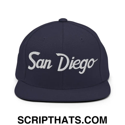 San Diego Script Snapback Hat Navy