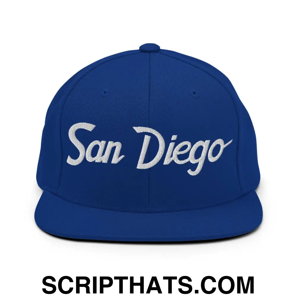 San Diego Script Snapback Hat Royal Blue