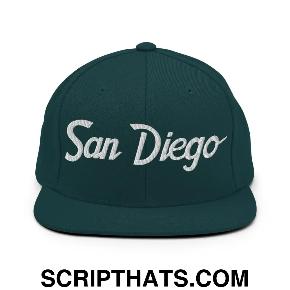 San Diego Script Snapback Hat Spruce