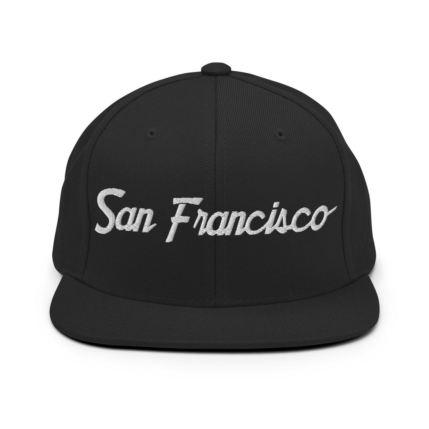 San Francisco Script Snapback Hat Black