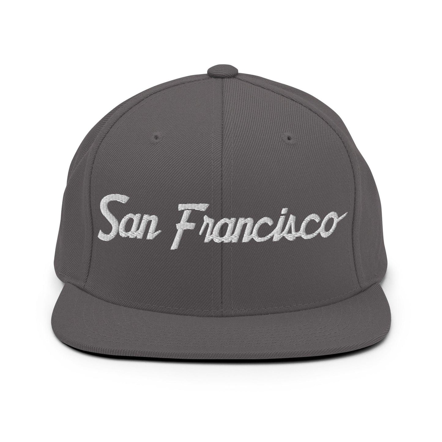 San Francisco Script Snapback Hat Dark Grey