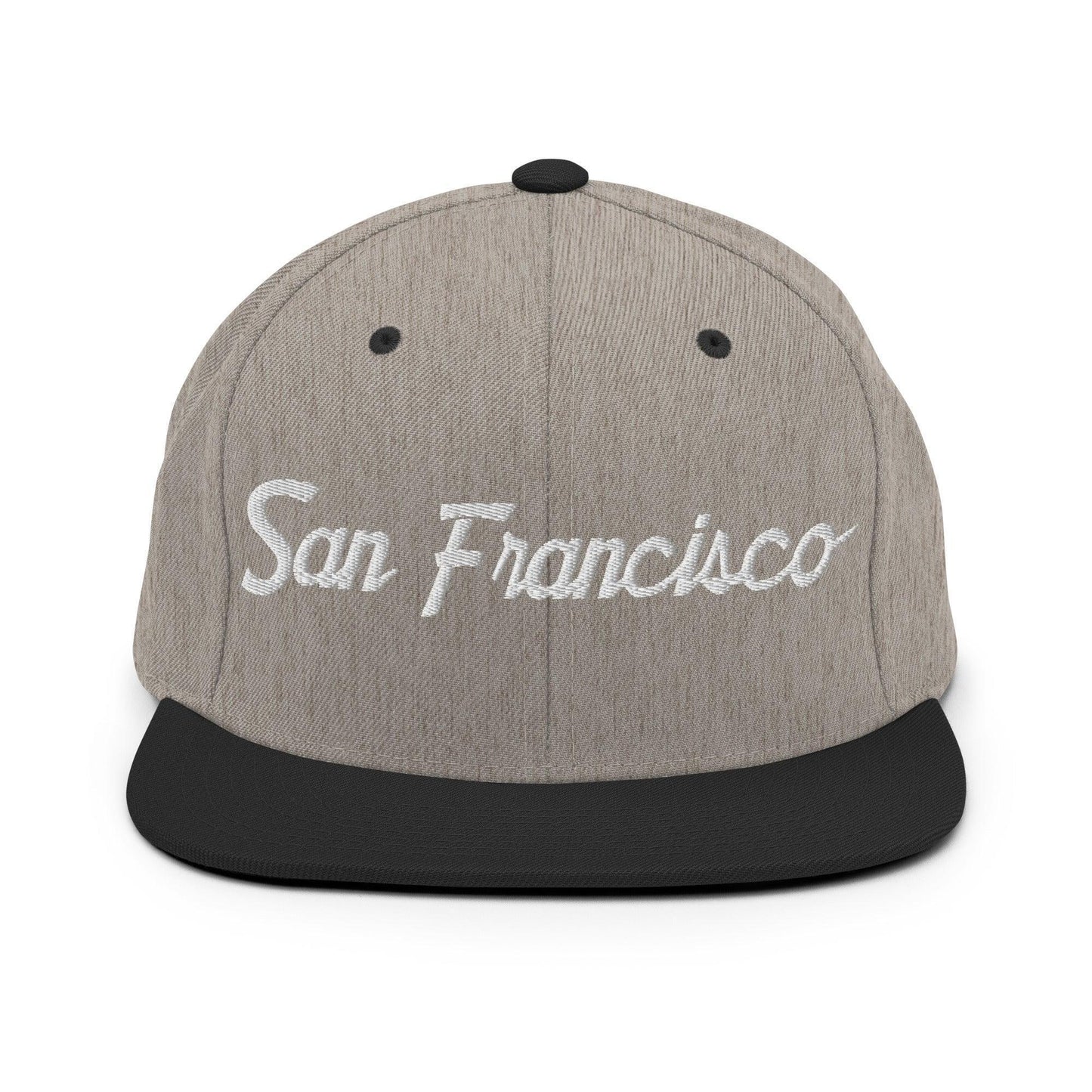 San Francisco Script Snapback Hat Heather Black