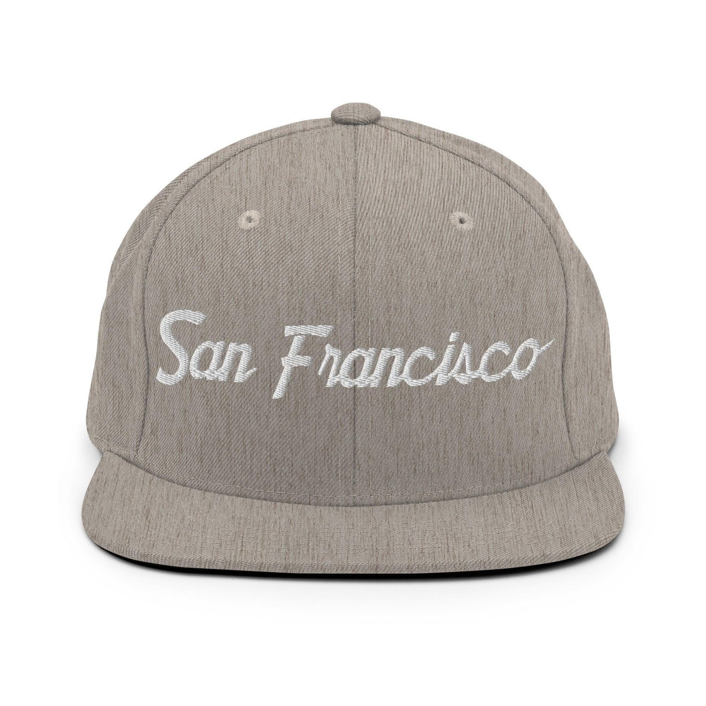 San Francisco Script Snapback Hat Heather Grey