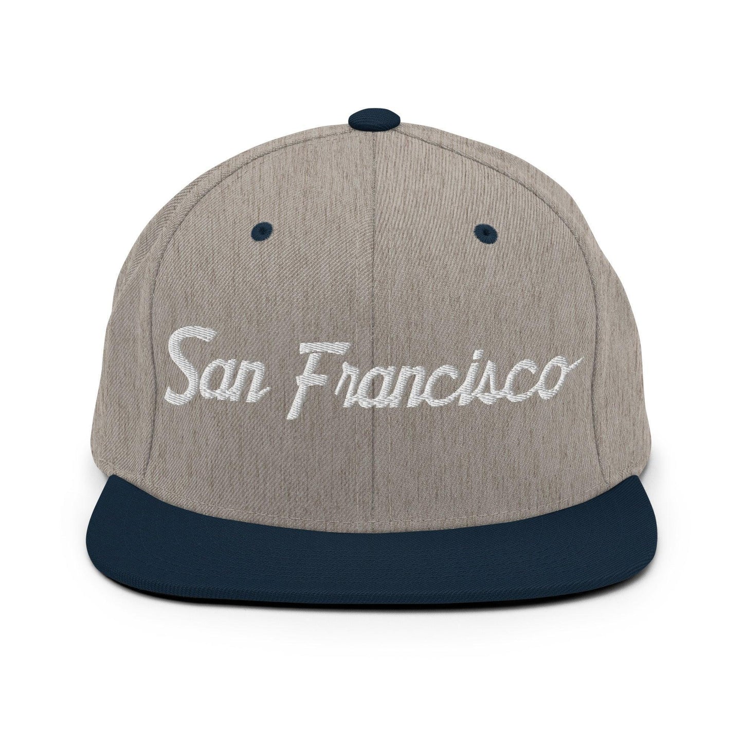 San Francisco Script Snapback Hat Heather Grey Navy