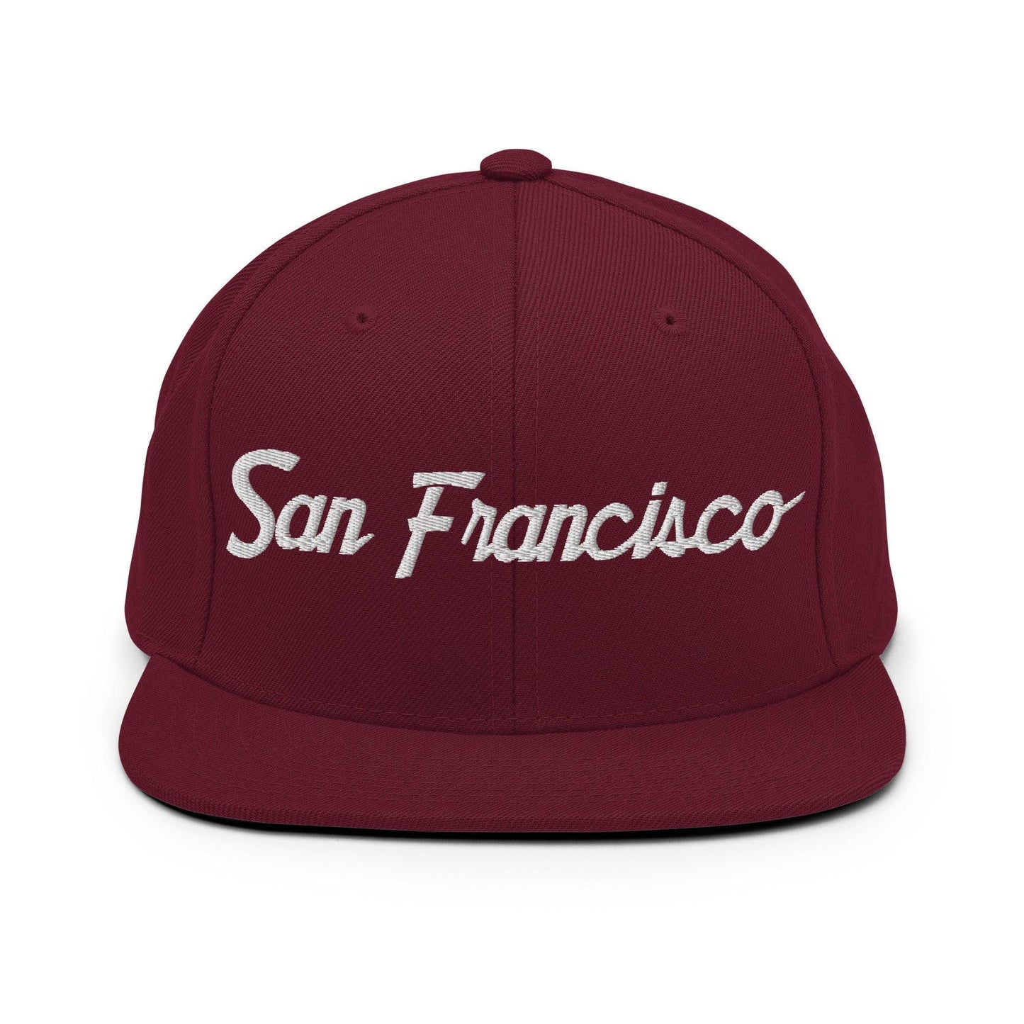 San Francisco Script Snapback Hat Maroon