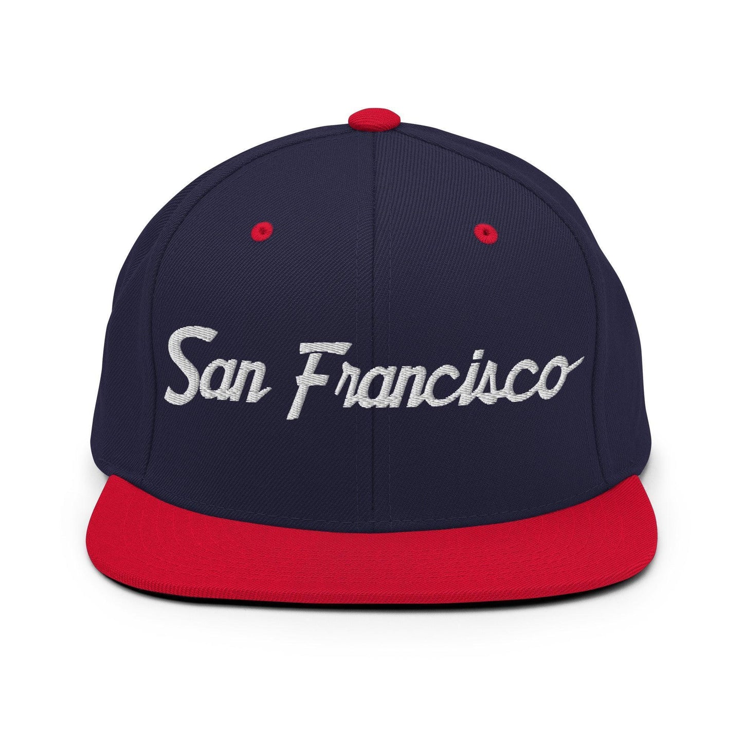 San Francisco Script Snapback Hat Navy Red