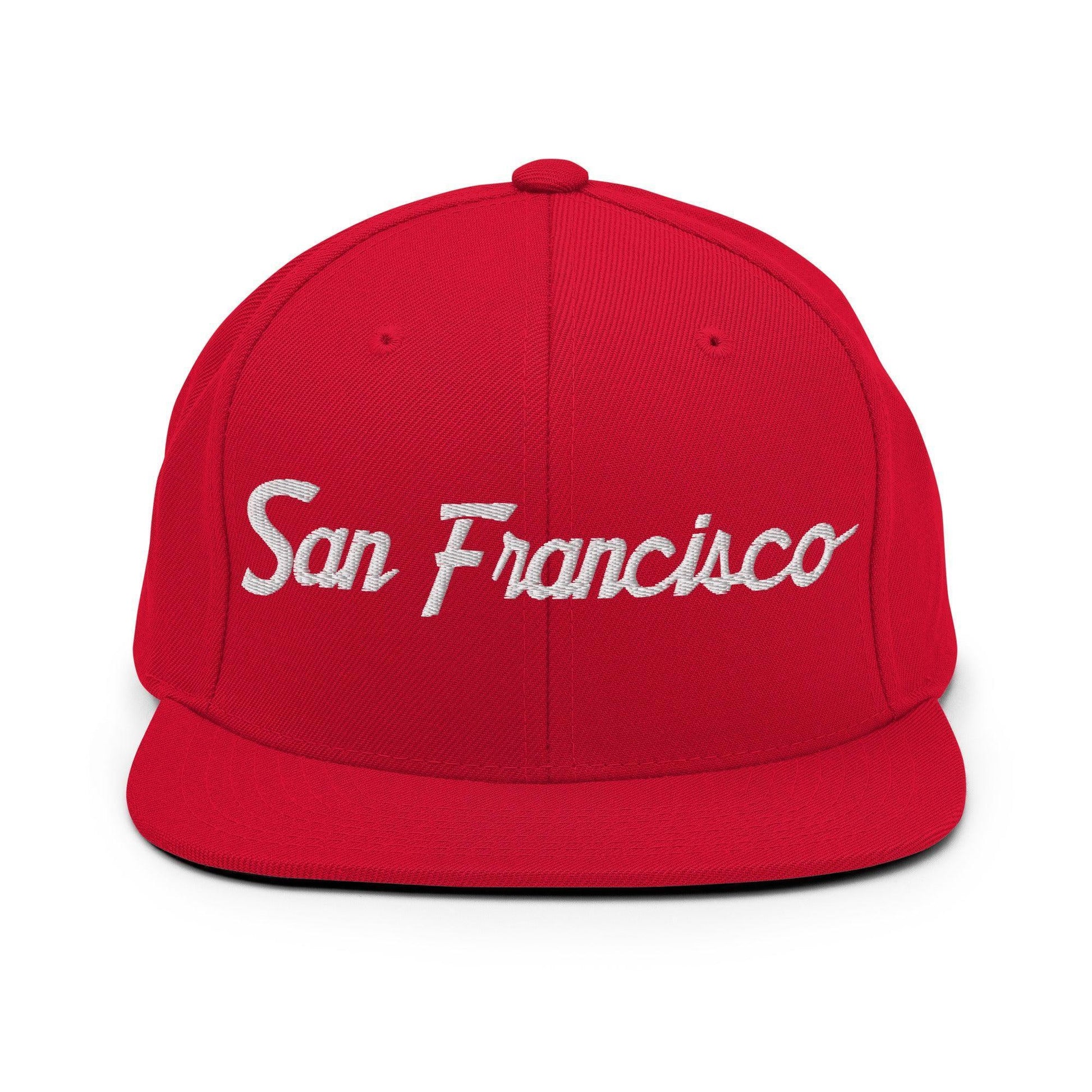 San Francisco Script Snapback Hat Red