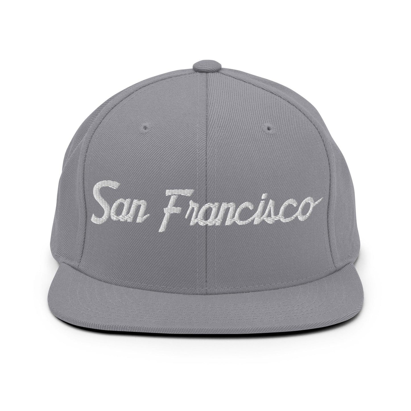 San Francisco Script Snapback Hat Silver