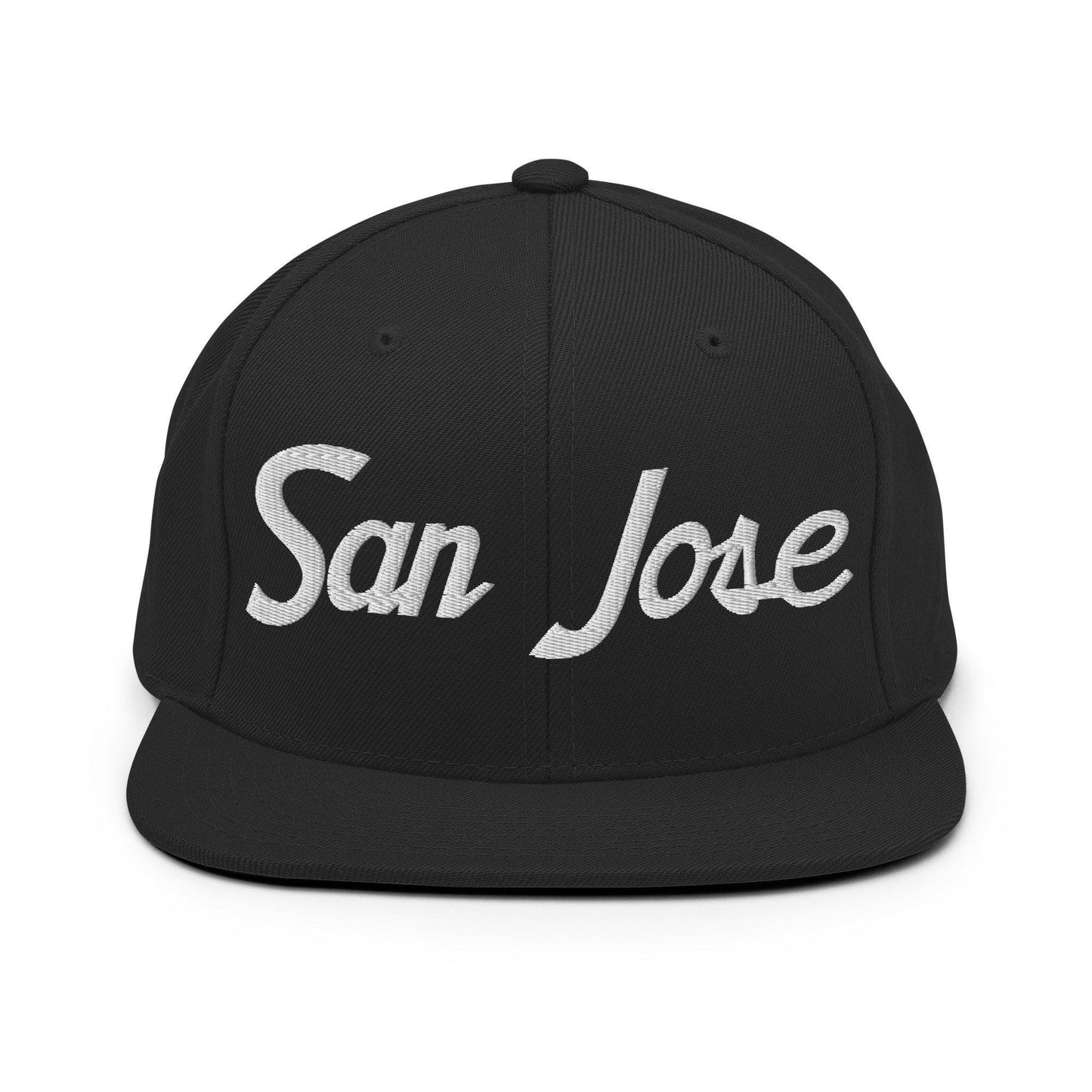 San Jose Script Snapback Hat Black