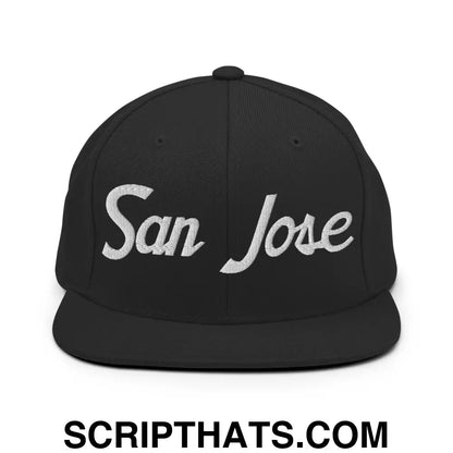 San Jose Script Snapback Hat Black