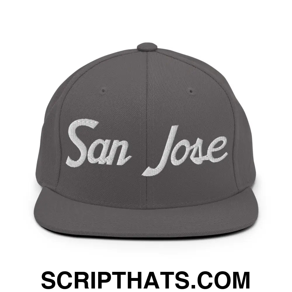 San Jose Script Snapback Hat Dark Grey