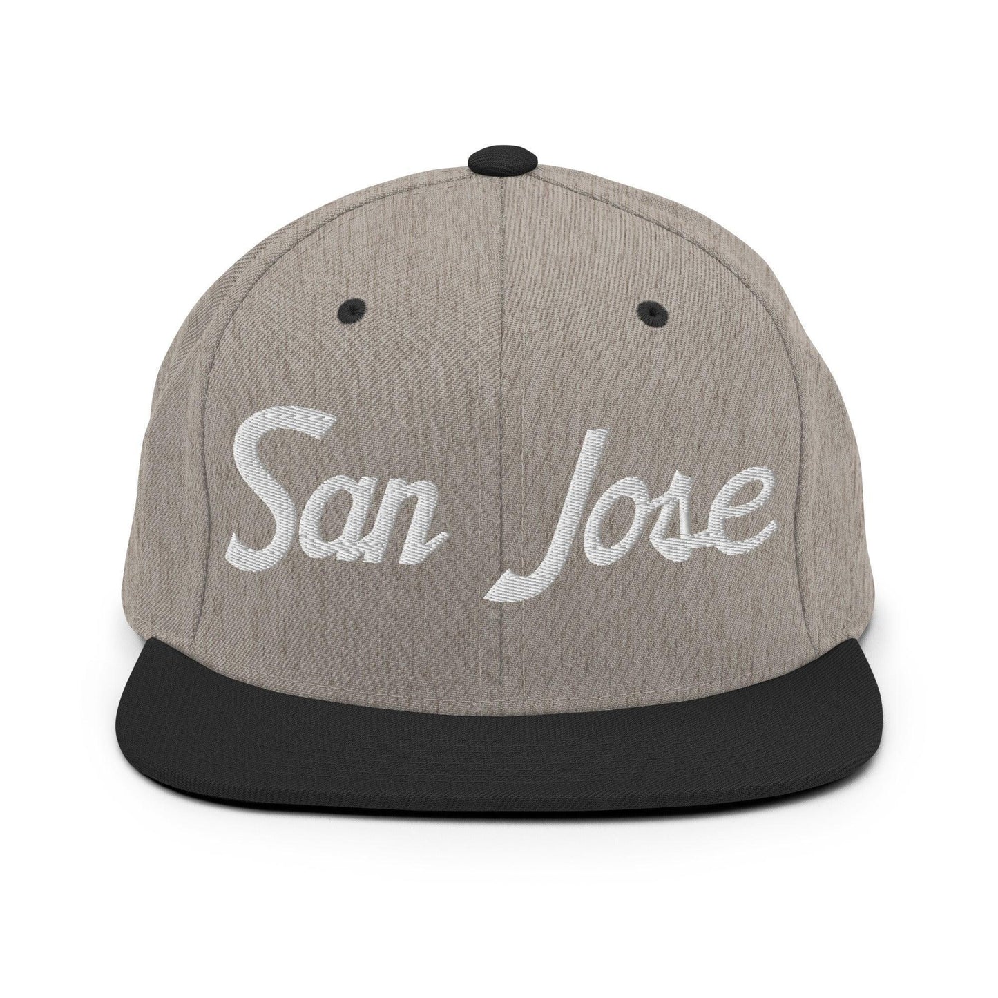 San Jose Script Snapback Hat Heather Black