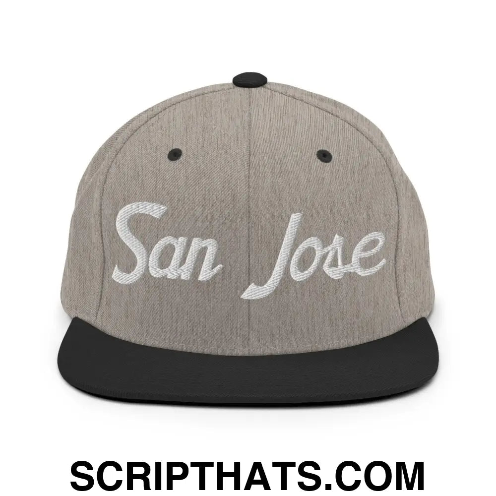 San Jose Script Snapback Hat Heather Black