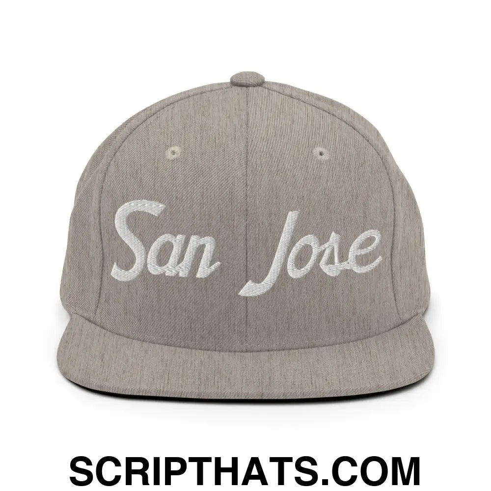 San Jose Script Snapback Hat Heather Grey